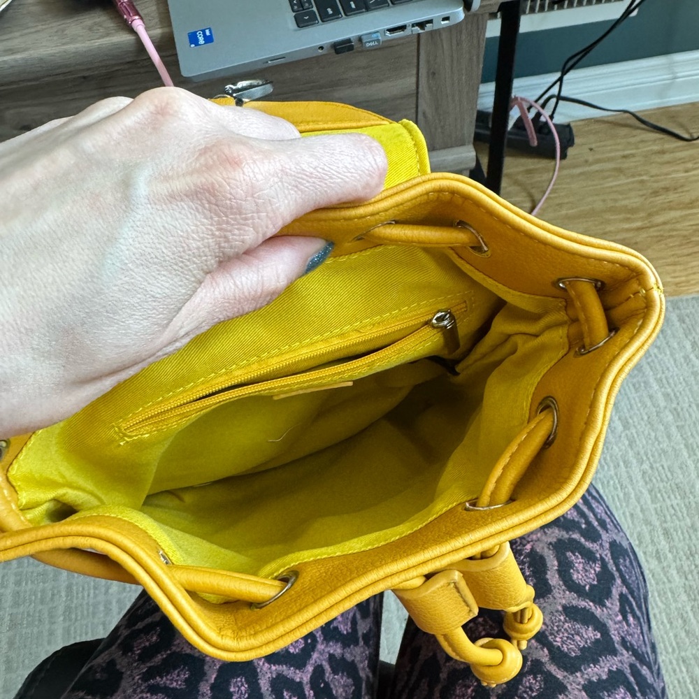 NWOT | Urban Outfitters | Yellow Leather Backpack - Picture 2 of 6